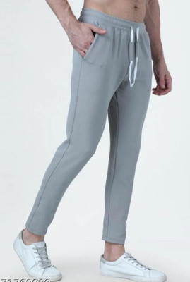 swi stylish Solid Men Grey Track Pants
