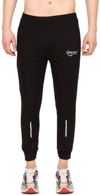 Royal spin Solid Men Black Track Pants