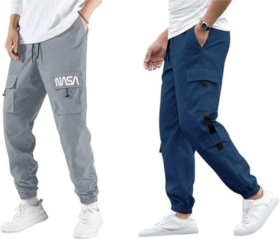 SUN BEAUTY FASHIONISTA HUB Printed Men Grey, Blue Track Pants