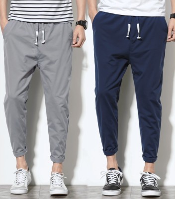 Yazole Self Design Men Blue, Grey Track Pants