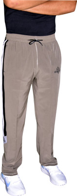 Suggest Sports Striped Men Grey Track Pants