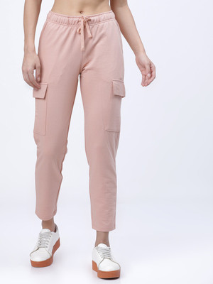 Tokyo Talkies Solid Women Pink Track Pants