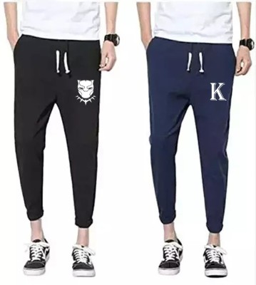 YFB Graphic Print Men Black Track Pants