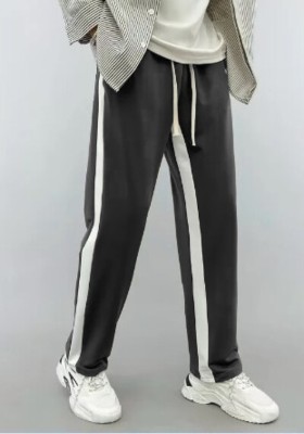 CULISH Colorblock Men Black Track Pants