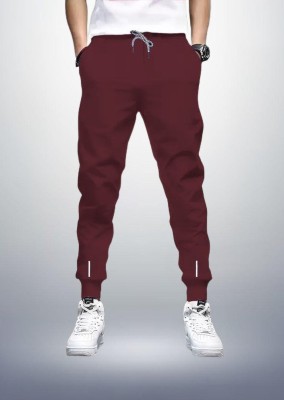 Reya Solid Men Maroon Track Pants