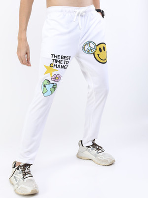 HIGHLANDER Printed Men White Track Pants