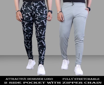 OM SAI LACE Solid, Printed Men Grey Track Pants