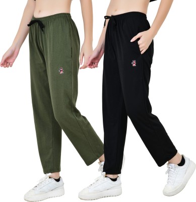 NCS STORE Solid Women Black, Green Track Pants