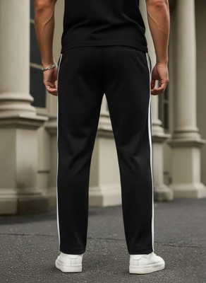 Dockstreet Striped Men Black Track Pants