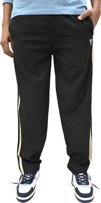 RV ROYAL Colorblock Men Black Track Pants