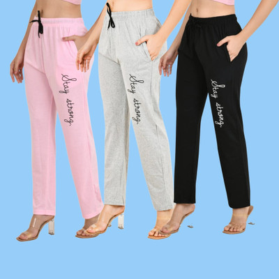 SEASER Printed Women Pink, Grey, Black Track Pants