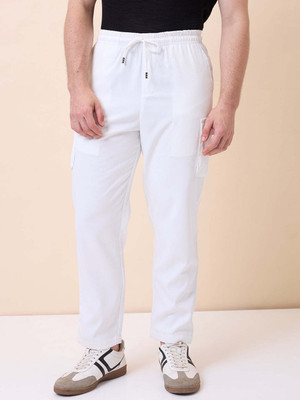 Status Quo Solid Men White Track Pants