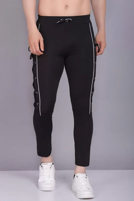Mindsart Trend Solid Men Black Track Pants