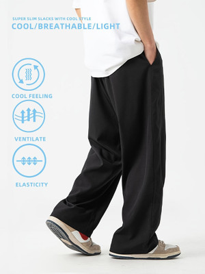 TRUFFLEGUM Solid Men Black Track Pants