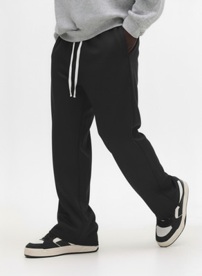 Dockstreet Self Design Men Black Track Pants