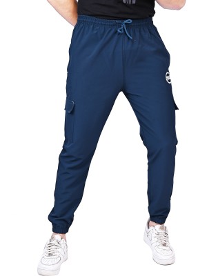 TrendArc Solid Men Dark Blue Track Pants