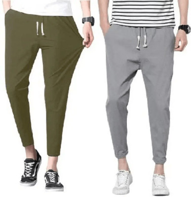 DESIGN DEMO Solid Men Grey, Green Track Pants