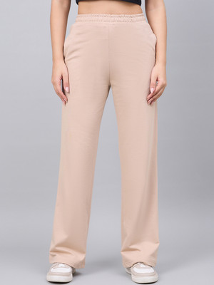 98 Degree North Solid Women Beige Track Pants