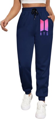 Tabadtod Graphic Print Women Dark Blue Track Pants