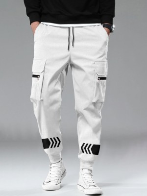 TRIPR Solid Men White Track Pants