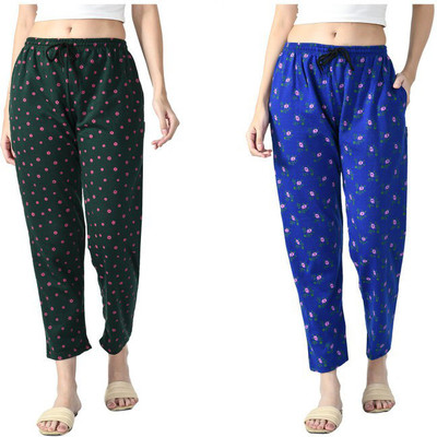 KAVYA Printed Women Black, Blue Track Pants