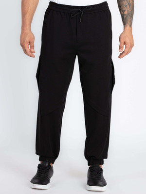 Status Quo Solid Men Black Track Pants