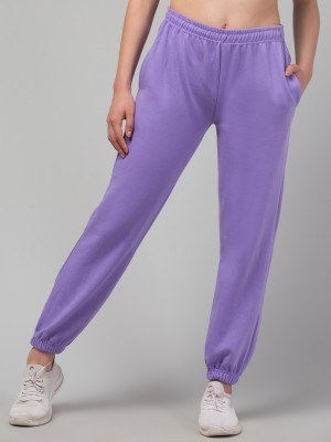 CROWNKING Solid Women Purple Track Pants