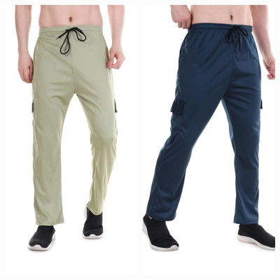 NAVII CLOTHING Solid Men Dark Blue, Green Track Pants