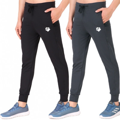 Wolf Runner Solid Men Black, Grey Track Pants