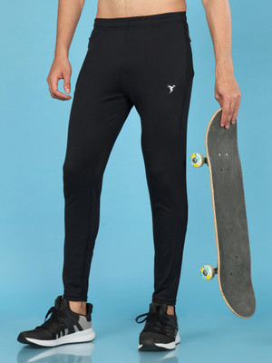 TECHNOSPORT Solid Men Black Track Pants