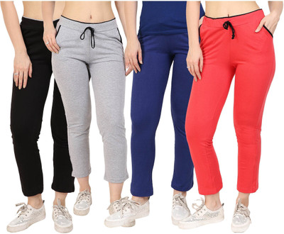 DIAZ Solid Women Multicolor Track Pants