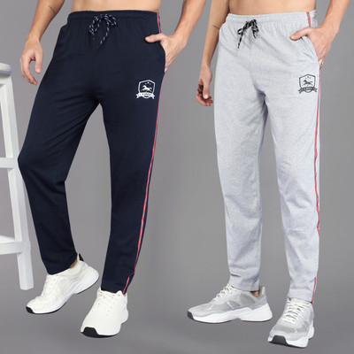 4 SPEED Solid Men Blue, Grey Track Pants