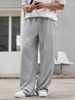 Dockstreet Solid Men Grey Track Pants