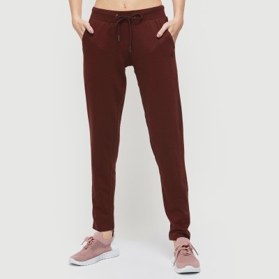 MAX Solid Women Brown Track Pants