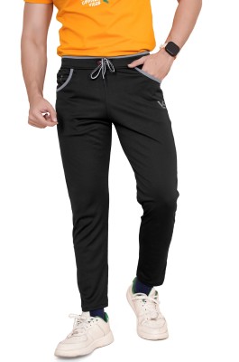 WeReKo Solid Men Black Track Pants