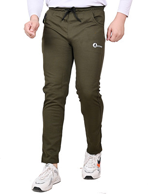 ANTRUE Self Design Men Olive Track Pants