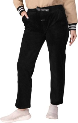 JHON VEGAS Solid Women Black Track Pants