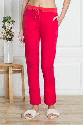 VAN HEUSEN Drawstring Waist And Reflective Trim Solid Women Pink Track Pants