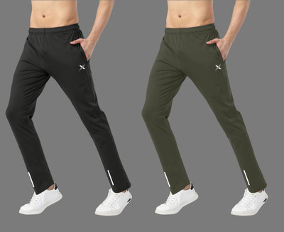 MISSILLE Solid Men Black, Olive Track Pants