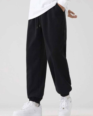 Cloth N Code Solid Men Black Track Pants