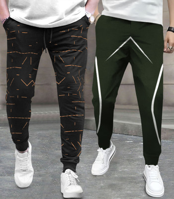 TRIPR Printed Men Black, Green Track Pants