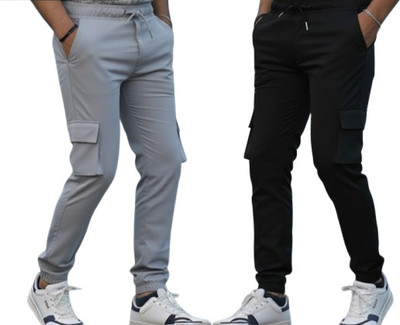 DHA Solid Men Grey Track Pants