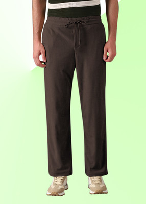 INDICLUB Solid Men Brown Track Pants