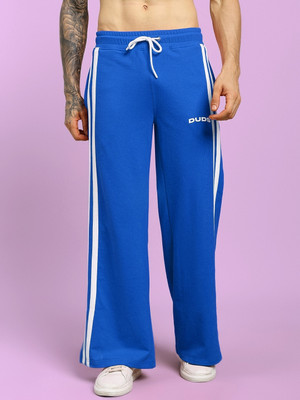 WEARDUDS Striped Men Blue Track Pants