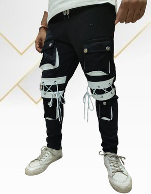 RusticBlooms Solid Men Black Track Pants