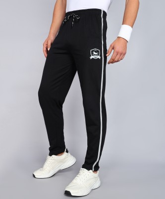 4 SPEED Self Design Men Black Track Pants