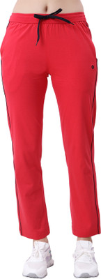 Lactra Solid Women Red Track Pants