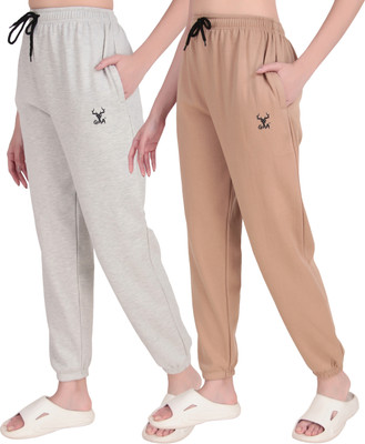 GAA Solid Men & Women Black, Beige Track Pants