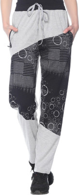 Weboasis Solid Women Black, Grey Track Pants