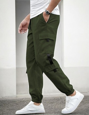 Kesaria Textile Company Self Design Men Dark Green Track Pants